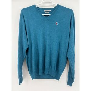 Peter Millar‎ V-Neck Merino Wool Sweater size L FREDERICA SEA ISLAND see pics